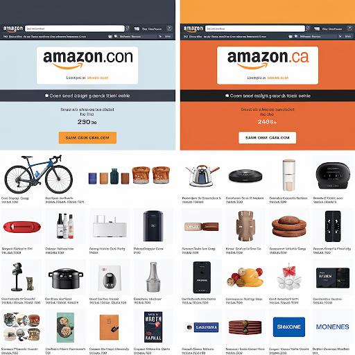 A comparison of the Amazon.com and Amazon.ca websites