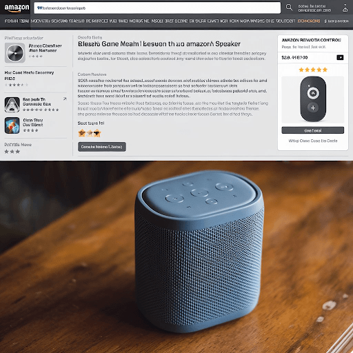 A product description page of a speaker