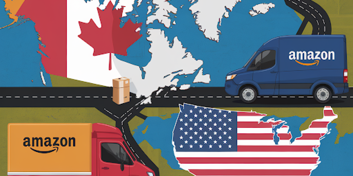 A digital illustration of a map with two countries: Canada and the United States